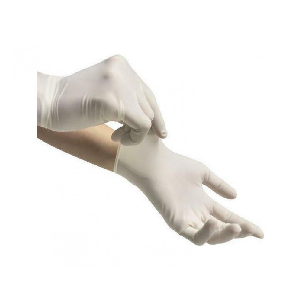 LYV Γάντια Latex Λευκά Χωρίς Πούδρα Medium 100τμχ