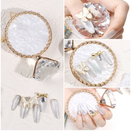 JK Marble Stone Drawing Dish White Ring (090214)