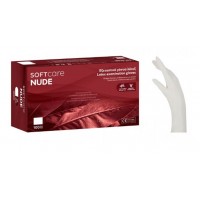 Sof Γάντια Latex  Nude xωρίς πούδρα Λευκό 100 Τμχ. Large (110.202 L)