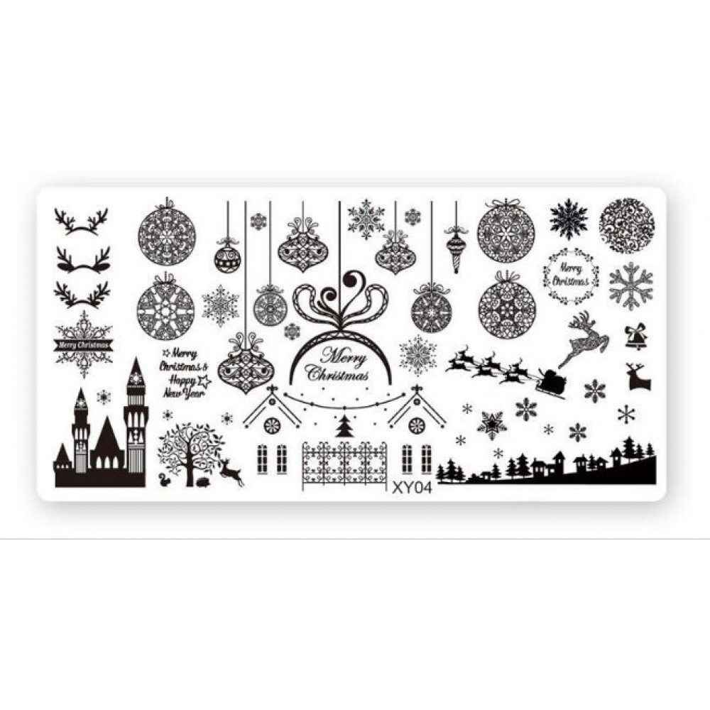 Stamping Plate Mε Xριστουγεννιάτικα Σχέδια XY04