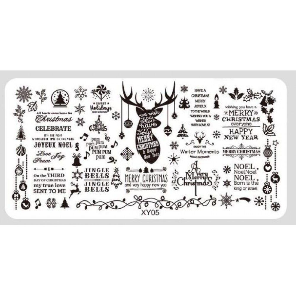 Stamping Plate Mε Xριστουγεννιάτικα Σχέδια XY05