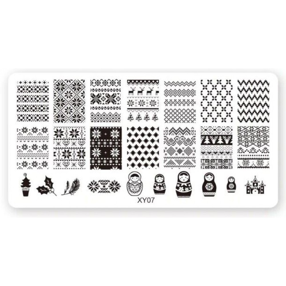 Stamping Plate Mε Xριστουγεννιάτικα Σχέδια XY07
