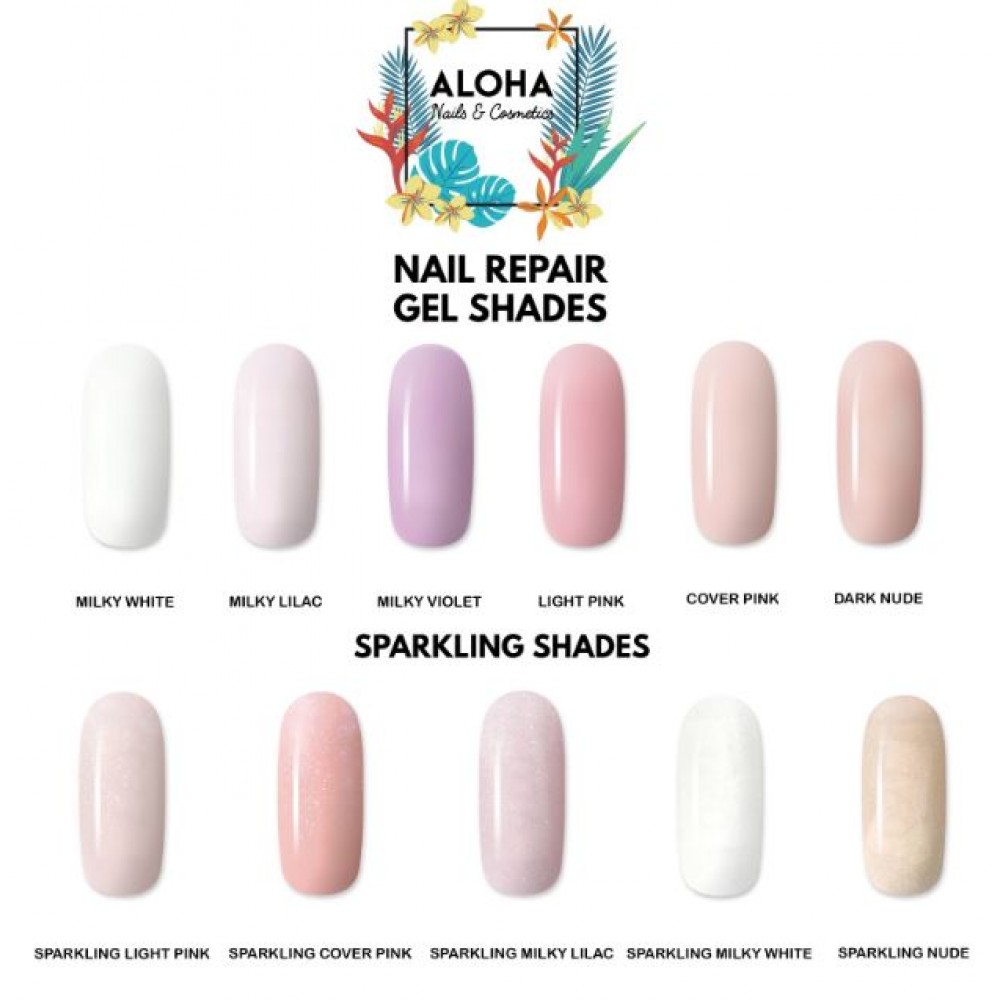 Aloha Θεραπεία Ημιμόνιμου Με Πρωτεΐνες & Χρώμα Nail Repair Gel Milky Violet ,15ml