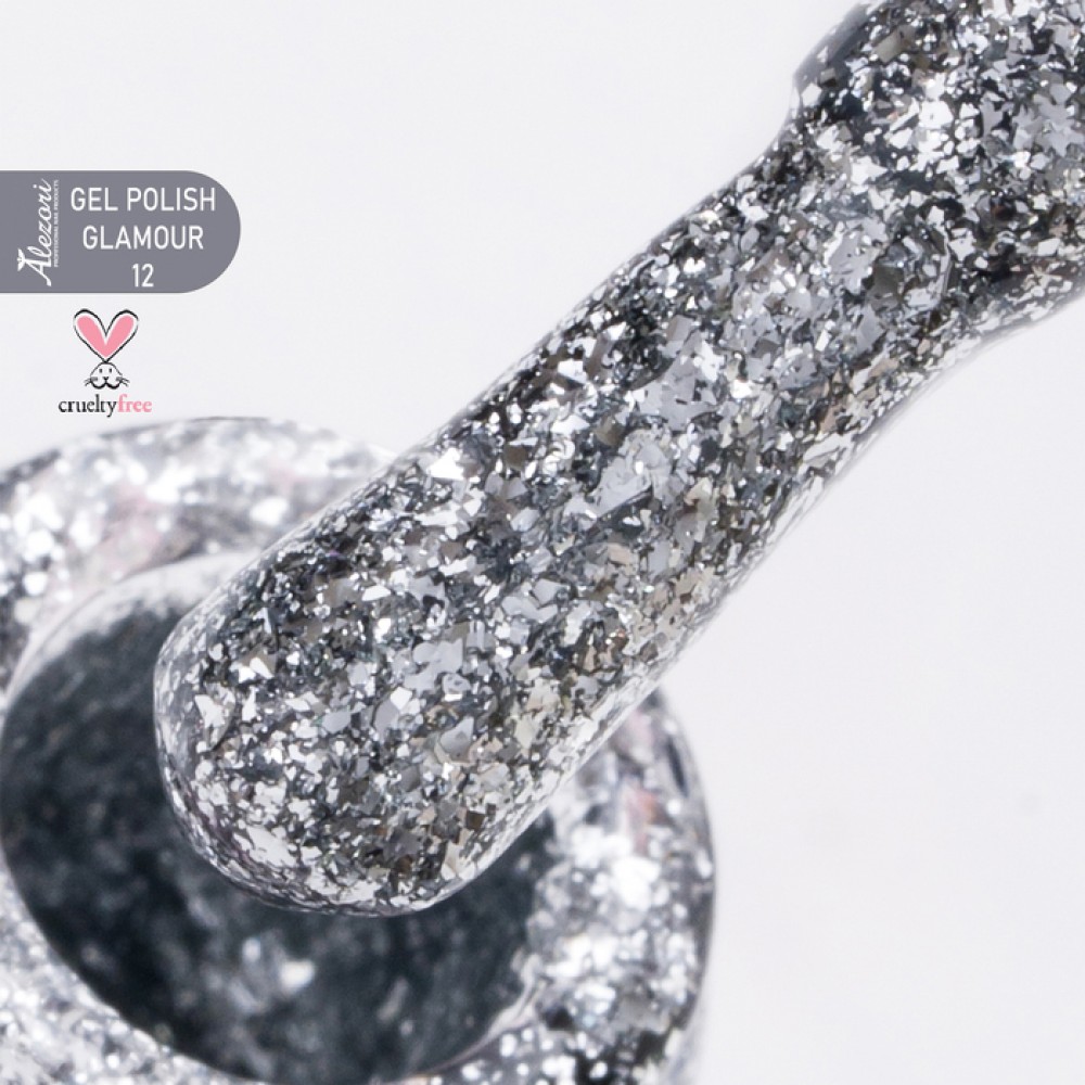 Alezori Ημιμόνιμο Βερνίκι Νυχιών Gel Polish Glamour 12 (№M2_Glitter),15ml K