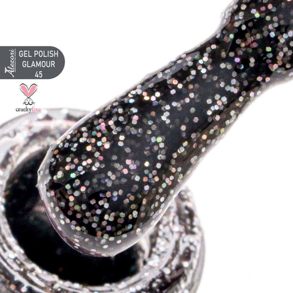 Alezori Ημιμόνιμο Βερνίκι Gel Polish Glamour 45 (№545_Glitter) ,15ml