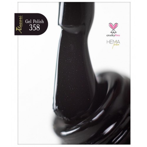 Alezori Ημιμόνιμο Βερνίκι Νυχιών Gel Polish Graphite 11 (№358_Shimmer) Μαύρο ,15ml