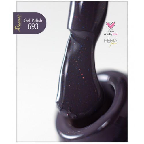 Alezori Ημιμόνιμο Βερνίκι Νυχιών Gel Polish Graphite 10 (№693_Shimmer) Γκρι Σκούρο ,15ml