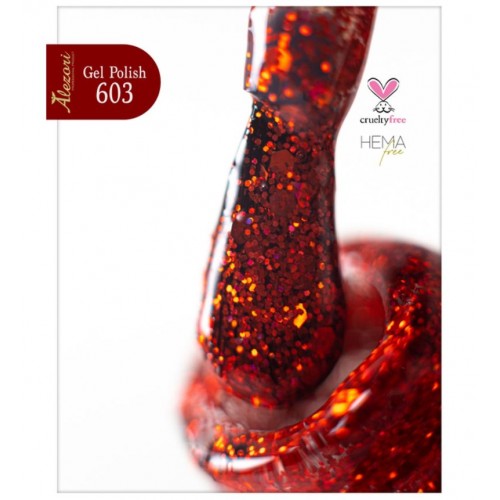 Alezori Ημιμόνιμο Βερνίκι Gel Polish Red Carpet 27 (№603 Glitter Με Παγιέτα) ,15ml