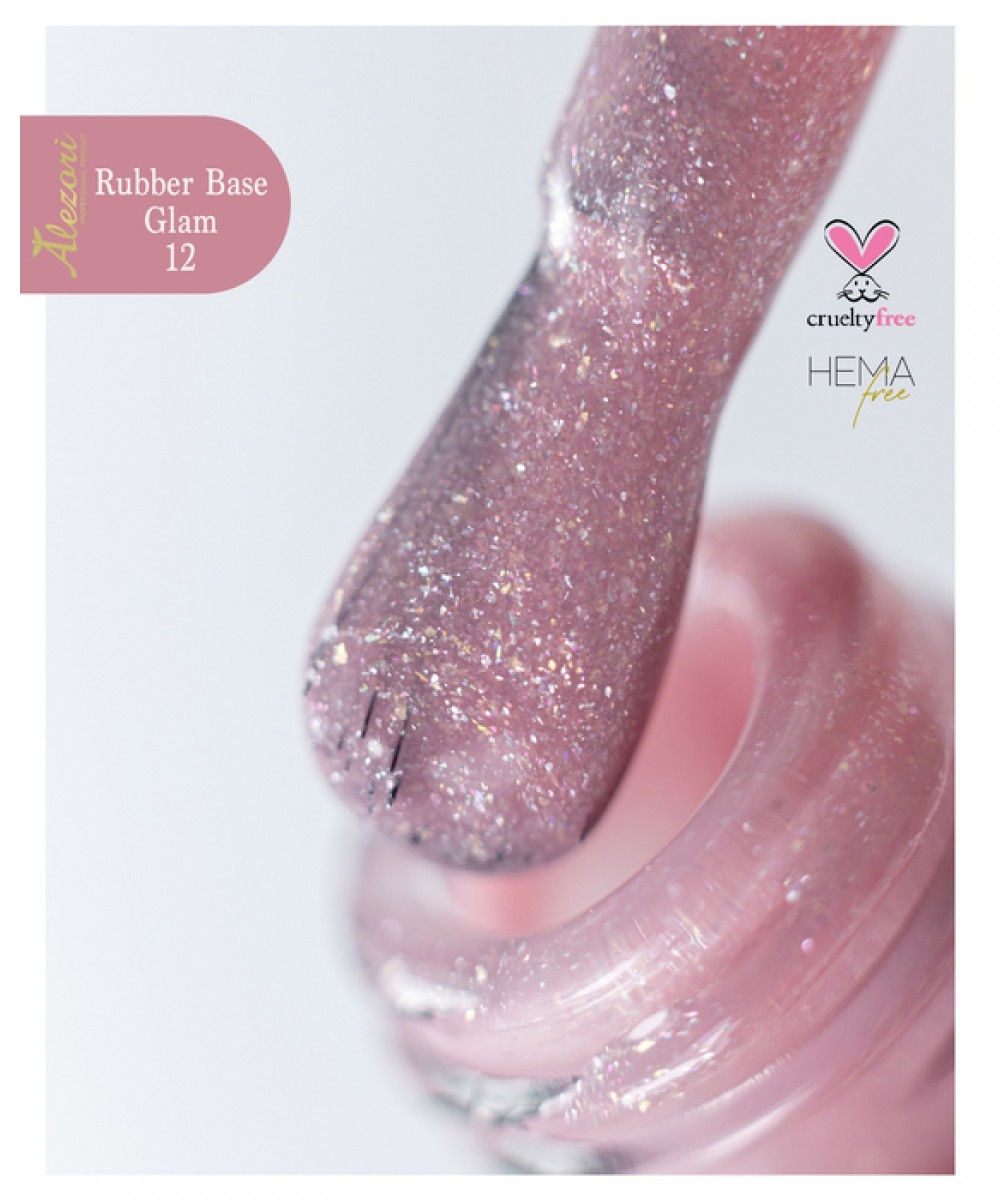 Alezori Rubber Base Color 12 Glam ,15ml *
