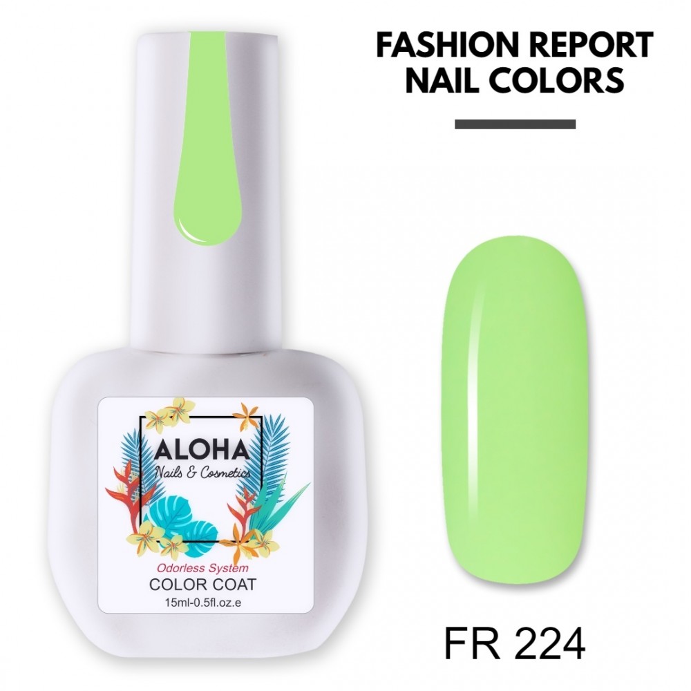 Aloha Ημιμόνιμο Βερνίκι Fr 224 Soft Apple Green ,15ml