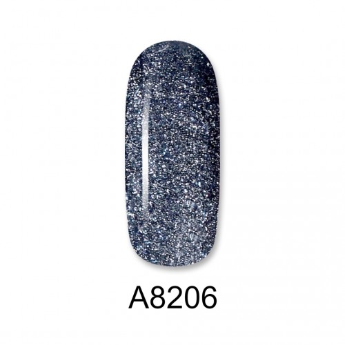 Aloha Ημιμόνιμο Βερνίκι Color Coat A8206 Blue Gray Metallic With Shimmer, 8ml