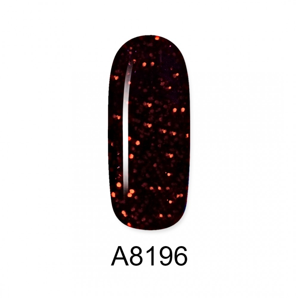 Aloha Ημιμόνιμο Βερνίκι Color Coat A8196 Dark Plum with Bordeaux Glitter & Payettes, 8ml
