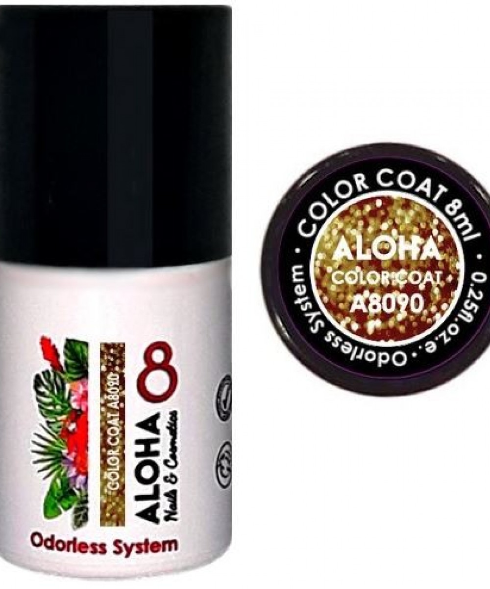 Aloha Ημιμόνιμο Βερνίκι Color Coat A8090 Bronze Glitter ,8ml