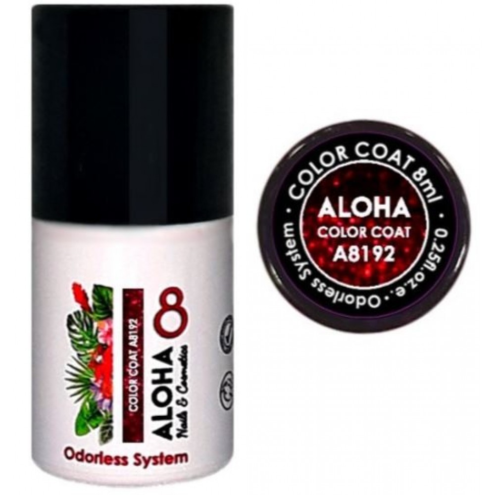 Aloha Ημιμόνιμο Βερνίκι Color Coat A8192 Bordeaux Glitter 8ml