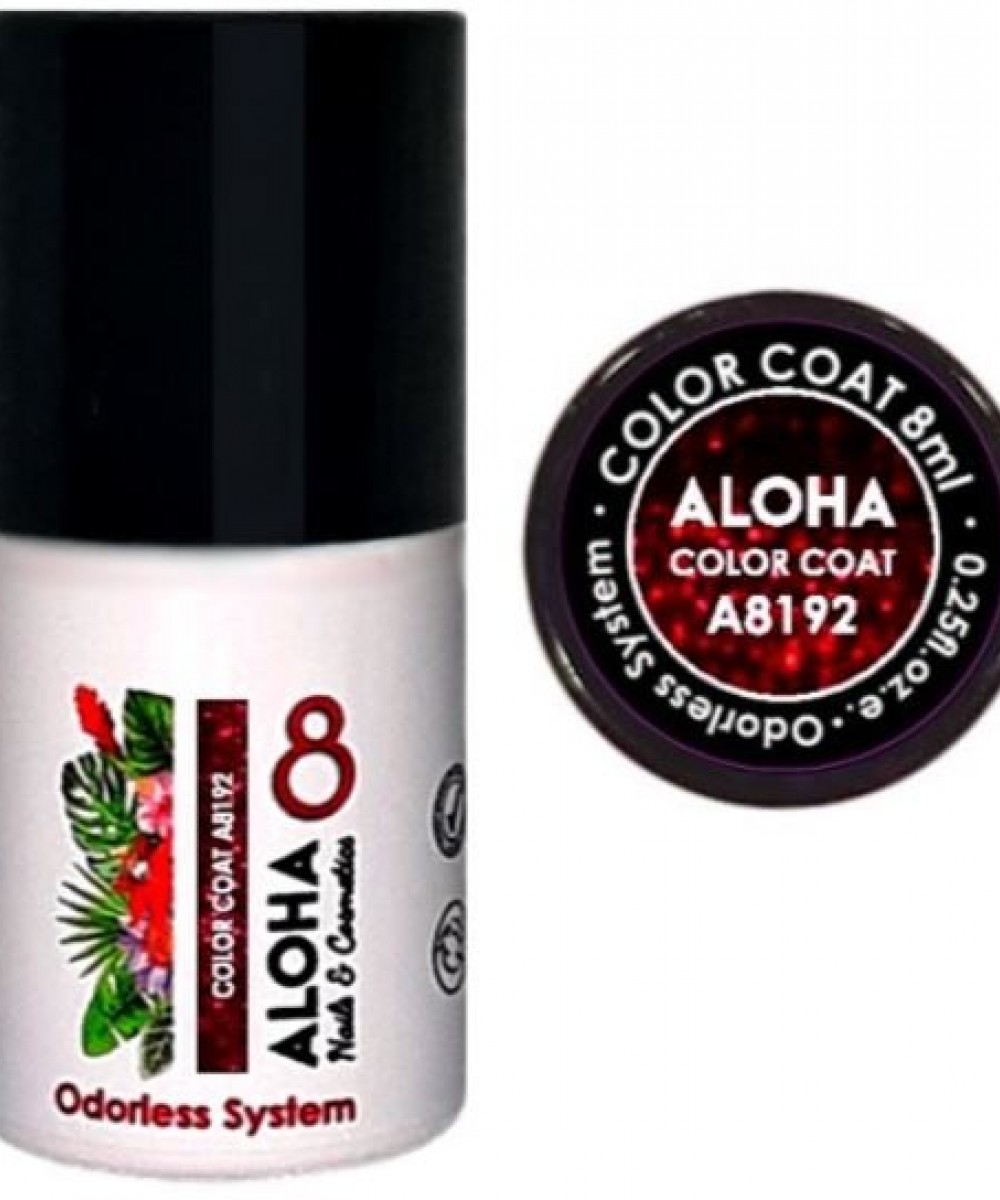 Aloha Ημιμόνιμο Βερνίκι Color Coat A8192 Bordeaux Glitter 8ml
