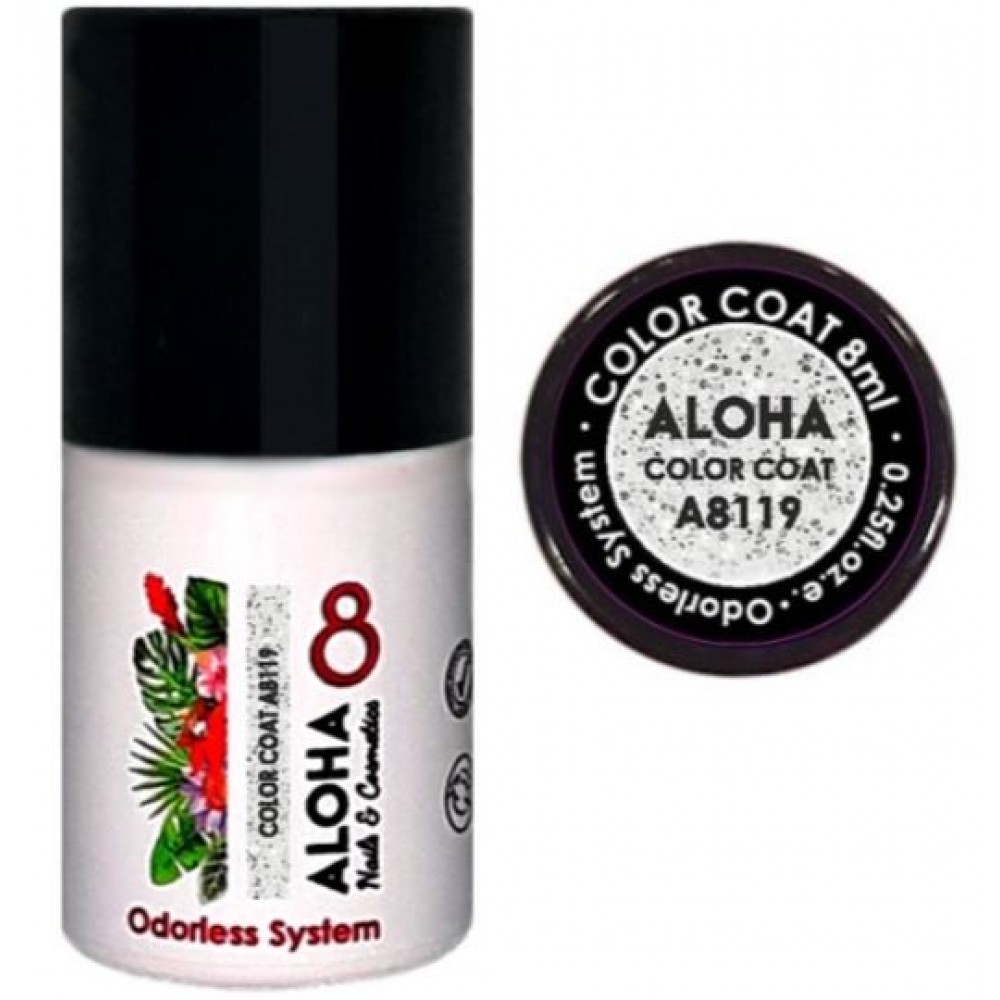 Aloha Ημιμόνιμο Βερνίκι Color Coat A8119 Platinum Glitter, 8ml