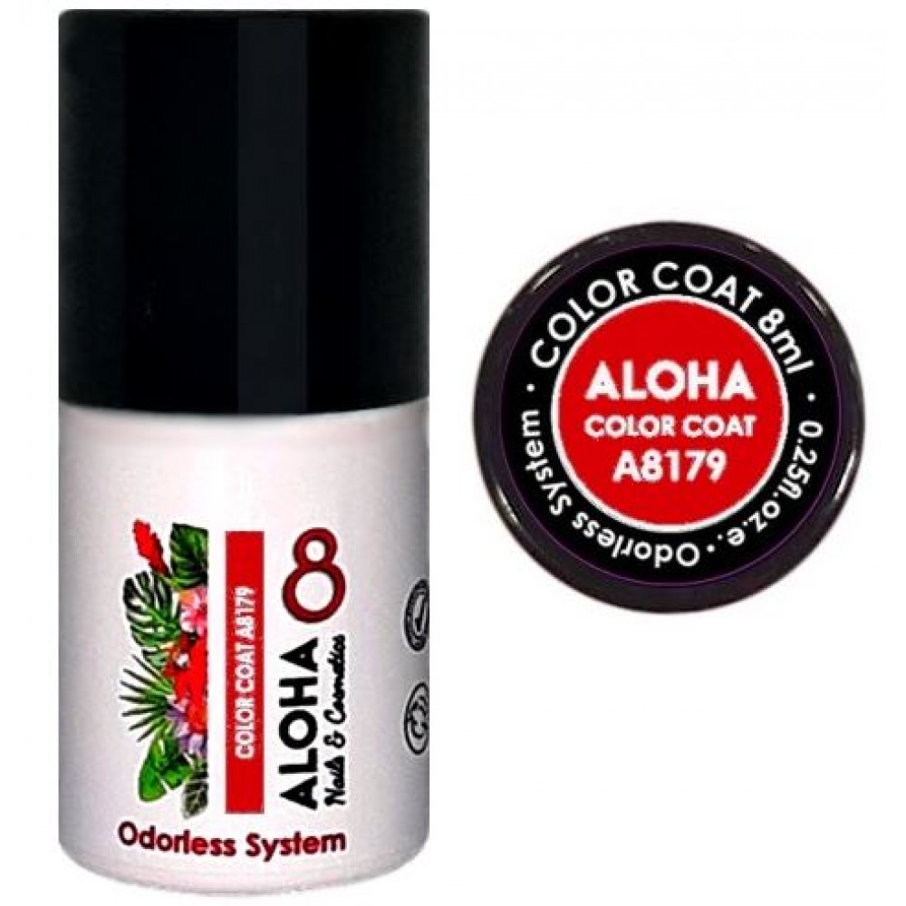 Aloha Ημιμόνιμο Βερνίκι Color Coat A8179 Lava Red ,8ml