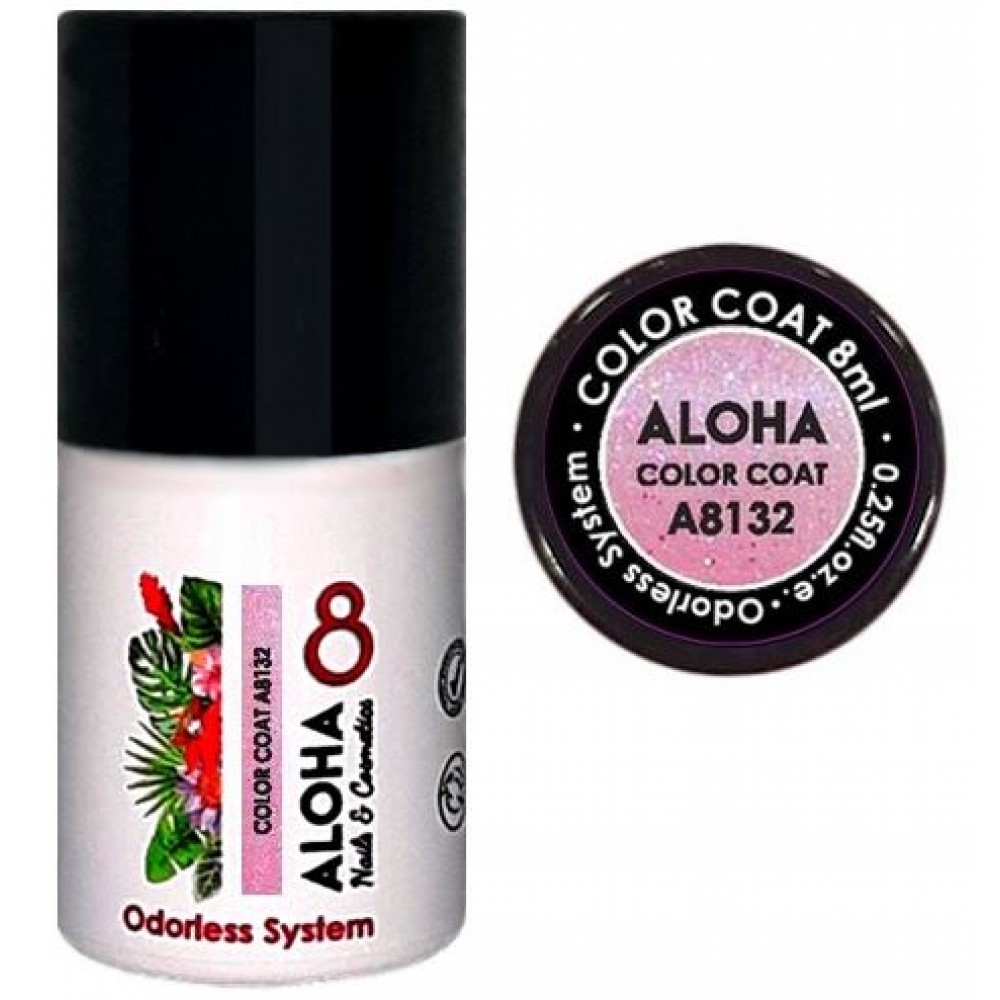 Aloha Ημιμόνιμο Βερνίκι Color Coat A8132 Soft Pink Glitter, 8ml