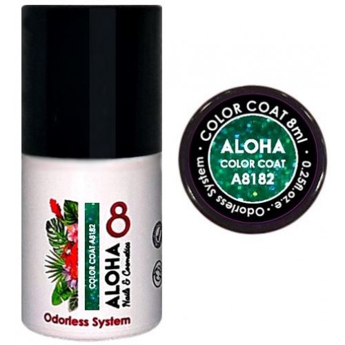 Aloha Ημιμόνιμο Βερνίκι Color Coat A8182 Christmas Tree Green Glitter, 8ml