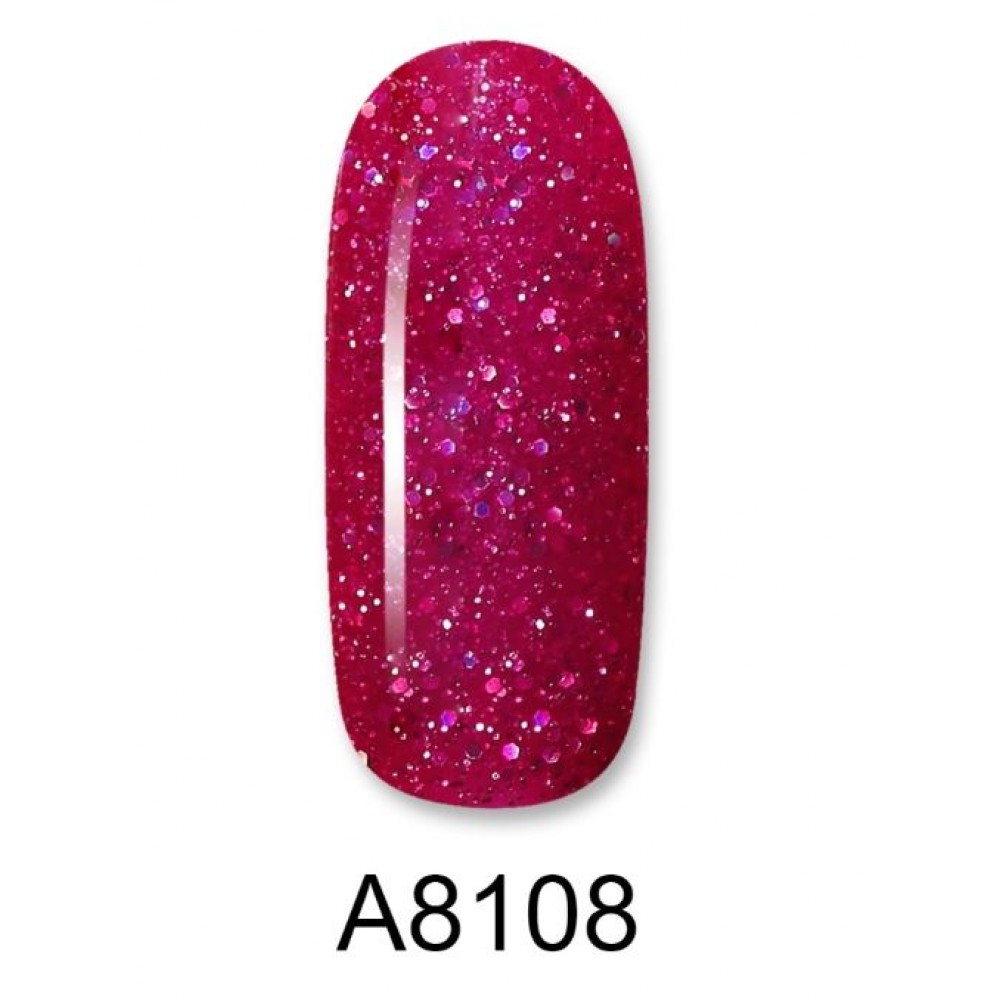 Aloha Ημιμόνιμο Βερνίκι Color Coat A8108 Ruby Red Glitter, 8ml