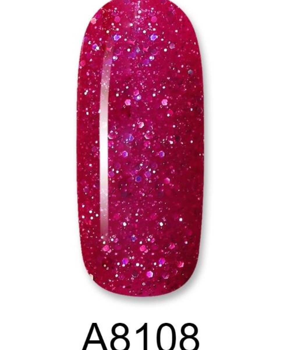 Aloha Ημιμόνιμο Βερνίκι Color Coat A8108 Ruby Red Glitter, 8ml