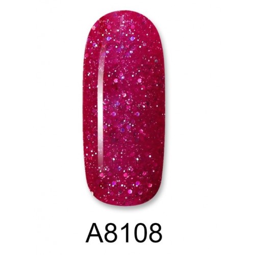 Aloha Ημιμόνιμο Βερνίκι Color Coat A8108 Ruby Red Glitter, 8ml