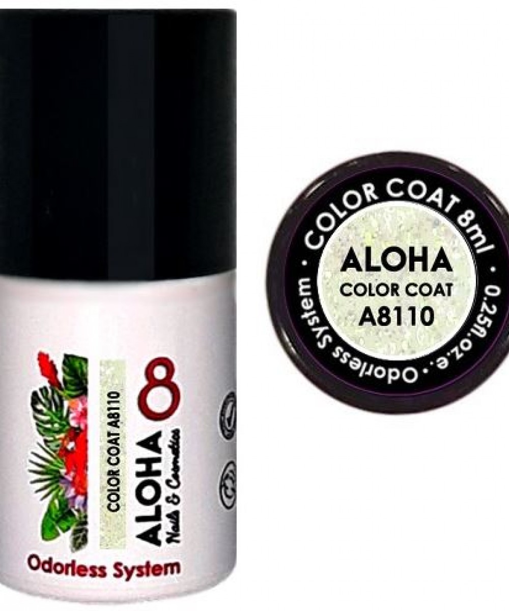 Aloha Ημιμόνιμο Βερνίκι Color Coat A8110 Clear Iridescent Glitter, 8ml