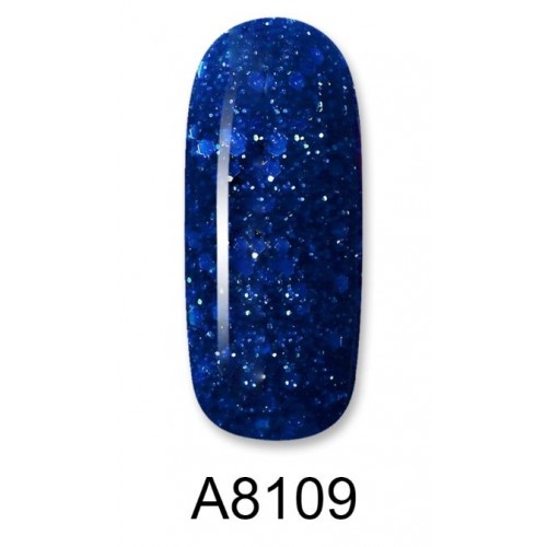 Aloha Ημιμόνιμο Βερνίκι Color Coat A8109 Blue Glitter With Electric Blue Payettes, 8ml