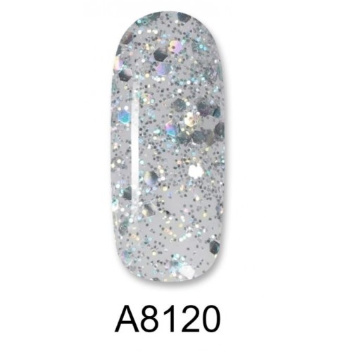 Aloha Ημιμόνιμο Βερνίκι Color Coat A8120 Iridescent Silver Glitter, 8ml