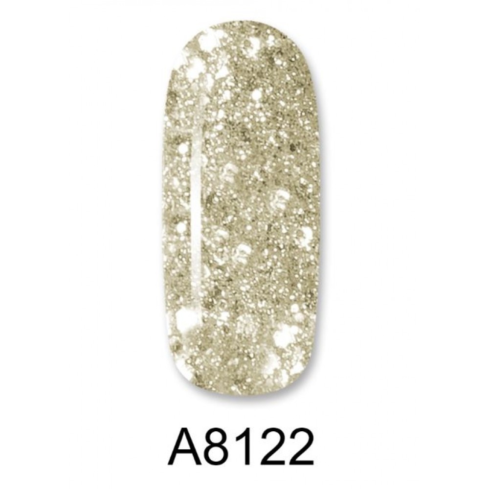Aloha Ημιμόνιμο Βερνίκι Color Coat A8122 Light Gold Glitter With Silver Payettes, 8ml