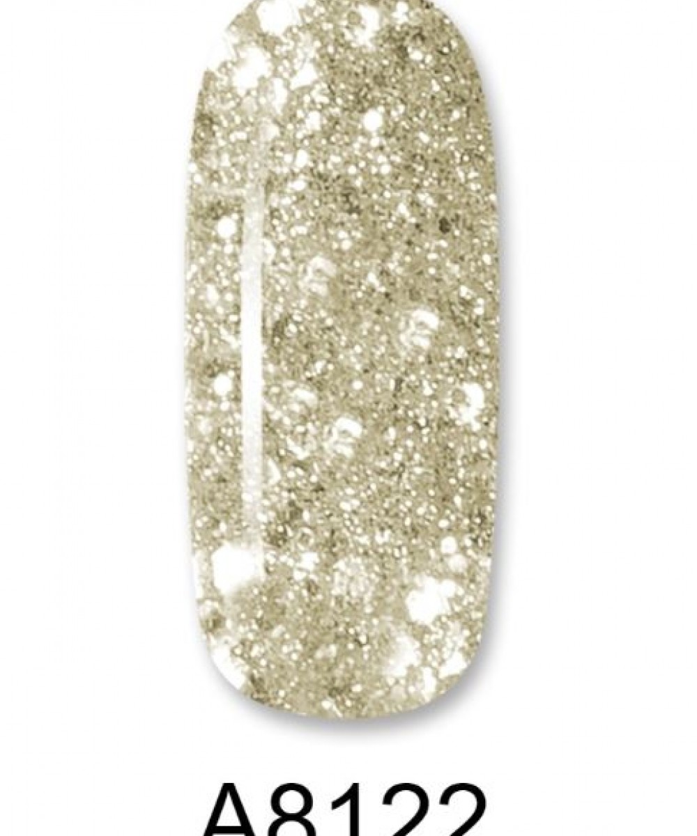 Aloha Ημιμόνιμο Βερνίκι Color Coat A8122 Light Gold Glitter With Silver Payettes, 8ml