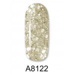 Aloha Ημιμόνιμο Βερνίκι Color Coat A8122 Light Gold Glitter With Silver Payettes, 8ml