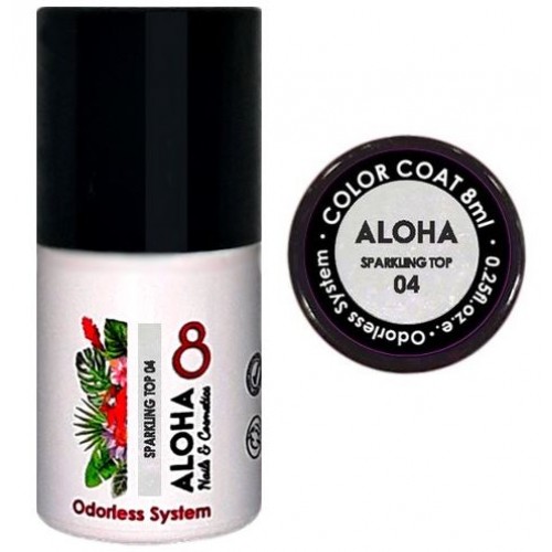 Aloha Ημιμόνιμο Βερνίκι Sparkling Top Coat 04 Violet, 8ml