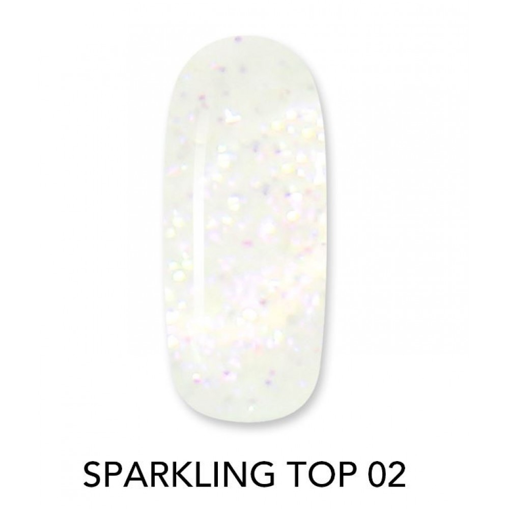 Aloha Ημιμόνιμο Βερνίκι Sparkling Top Coat No Wipe 02 Light Blue, 8ml