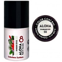 Aloha Ημιμόνιμο Βερνίκι Sparkling Top Coat No Wipe 02 Light Blue, 8ml