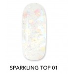 Aloha Ημιμόνιμο Βερνίκι Sparkling Top Coat No Wipe 01 Mixed Light Blue & Gold, 8ml