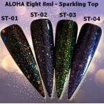 Aloha Ημιμόνιμο Βερνίκι Sparkling Top Coat No Wipe 01 Mixed Light Blue & Gold, 8ml