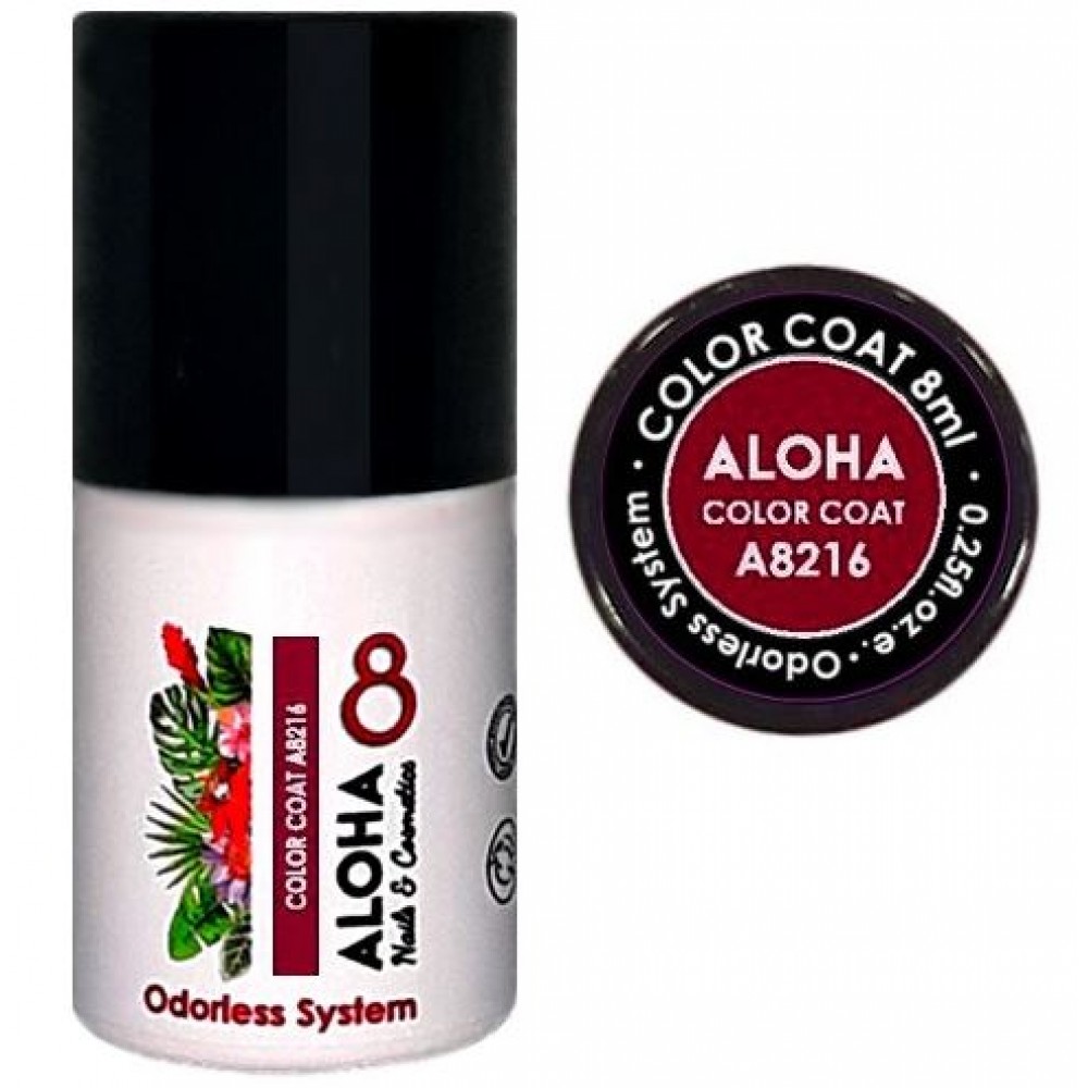 Aloha Ημιμόνιμο Βερνίκι Color Coat A8216 Ruby Red, 8ml