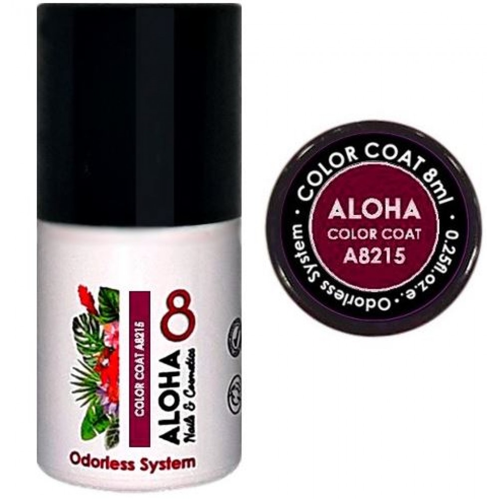 Aloha Ημιμόνιμο Βερνίκι Color Coat A8215 Dark Magenta Ruby, 8ml