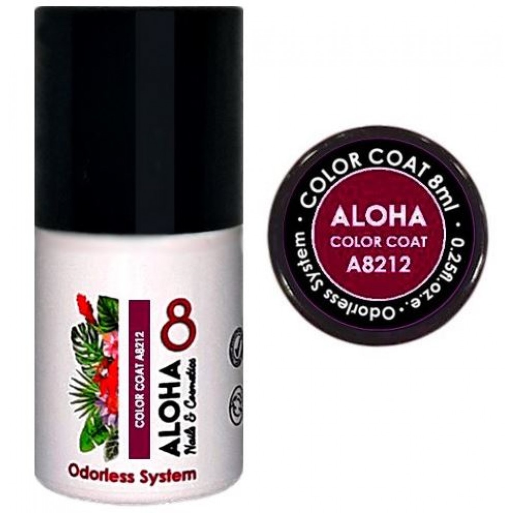 Aloha Ημιμόνιμο Βερνίκι Color Coat A8212 Dark Fuschia, 8ml