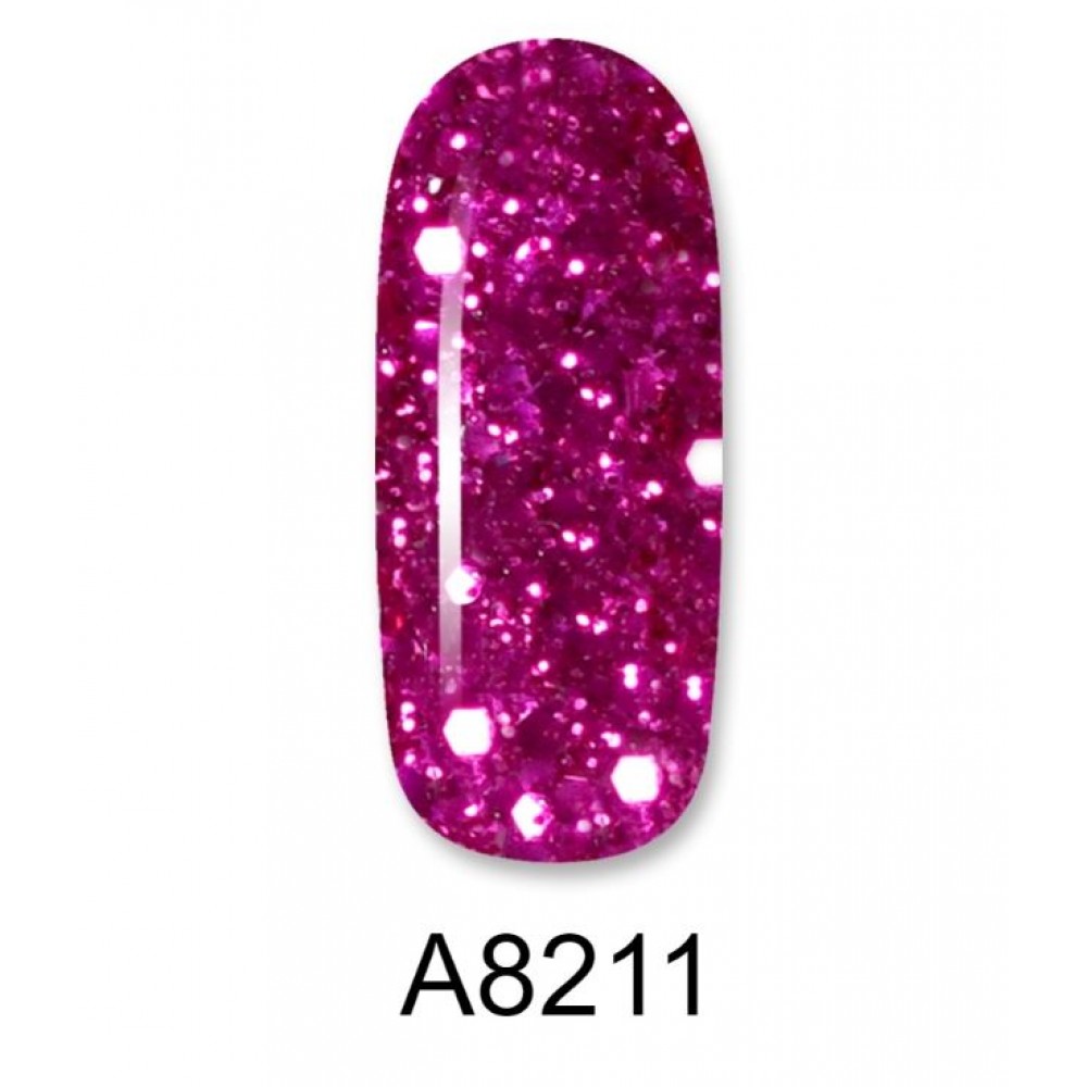 Aloha Ημιμόνιμο Βερνίκι Color Coat A8211 Dark Fuschia With Payettes, 8ml