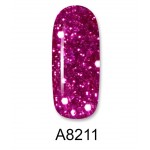Aloha Ημιμόνιμο Βερνίκι Color Coat A8211 Dark Fuschia With Payettes, 8ml