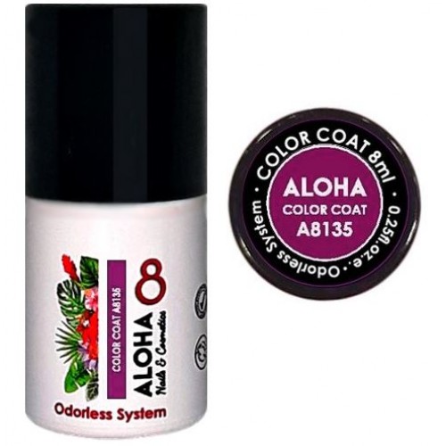 Aloha Ημιμόνιμο Βερνίκι Color Coat A8135 Pastel Aubergine, 8ml