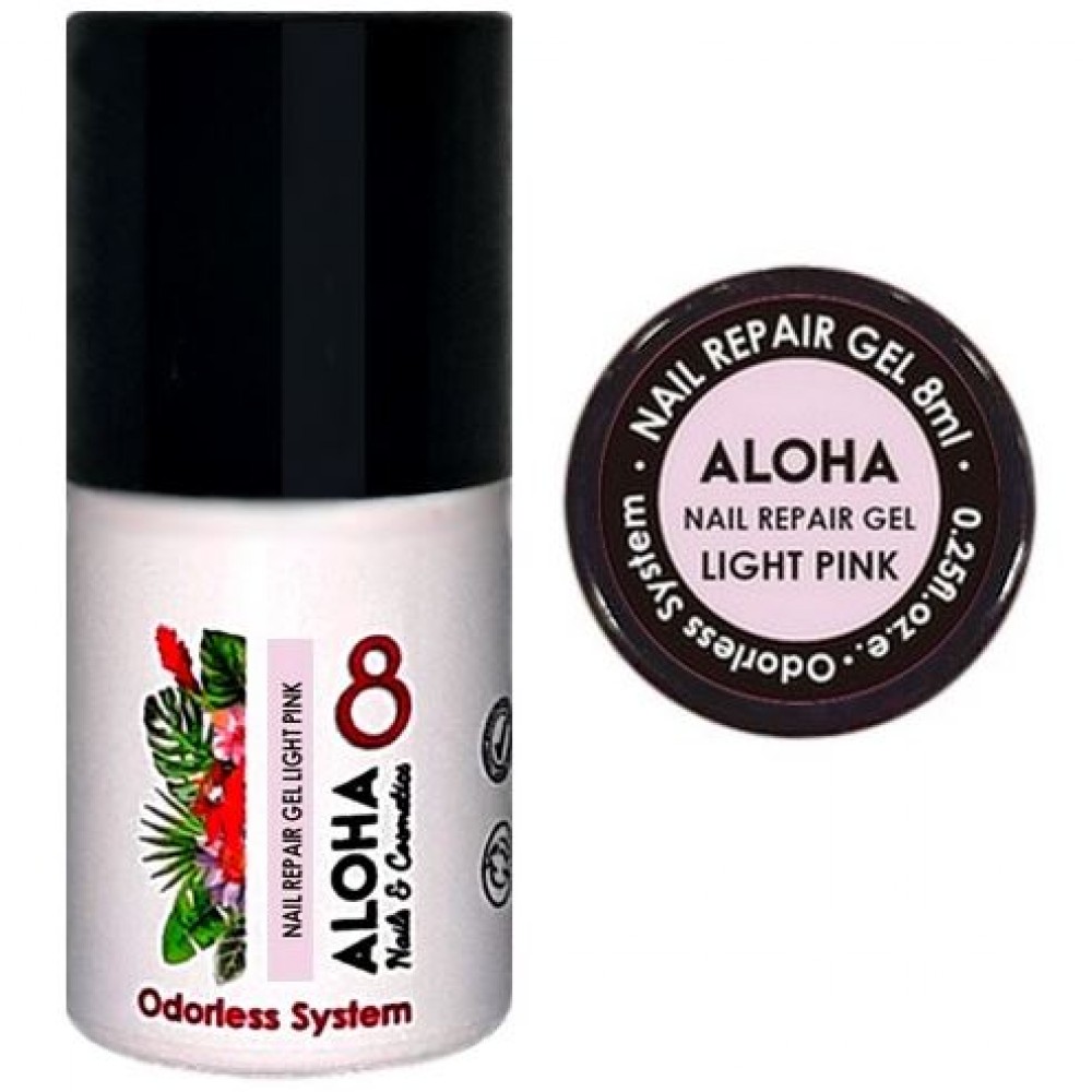 Aloha Ημιμόνιμο Βερνίκι Nail Repair Gel Rubber Base With Proteins, Light Pink, 8ml