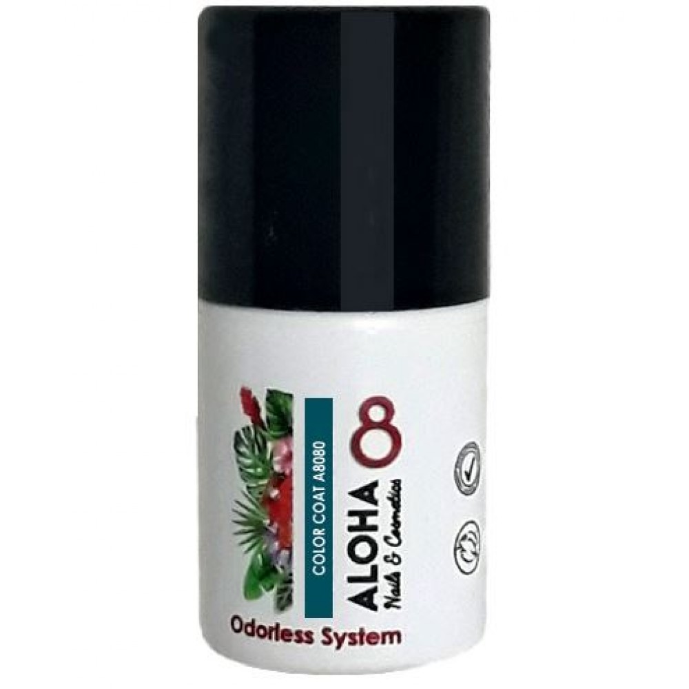 Aloha Ημιμόνιμο Βερνίκι Color Coat A8080 Petrol Green, 8ml
