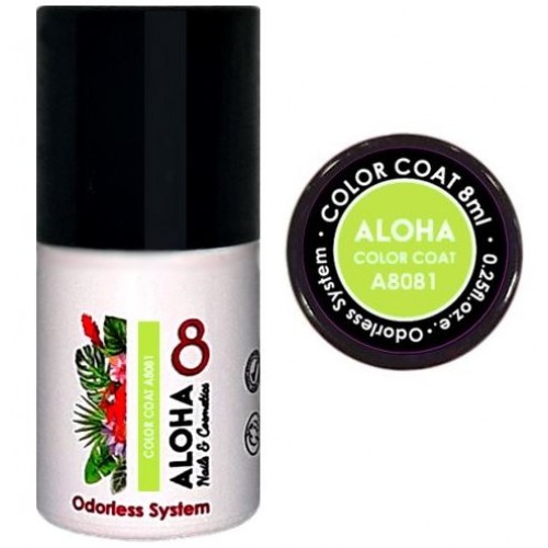 Aloha Ημιμόνιμο Βερνίκι Color Coat A8081 Neon Lime, 8ml