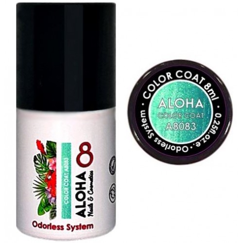 Aloha Ημιμόνιμο Βερνίκι Color Coat A8083 Pearl Blue Turqoise, 8ml
