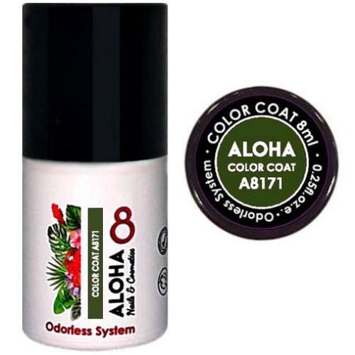 Aloha Ημιμόνιμο Βερνίκι Color Coat A8171 Olive Oil Green, 8ml