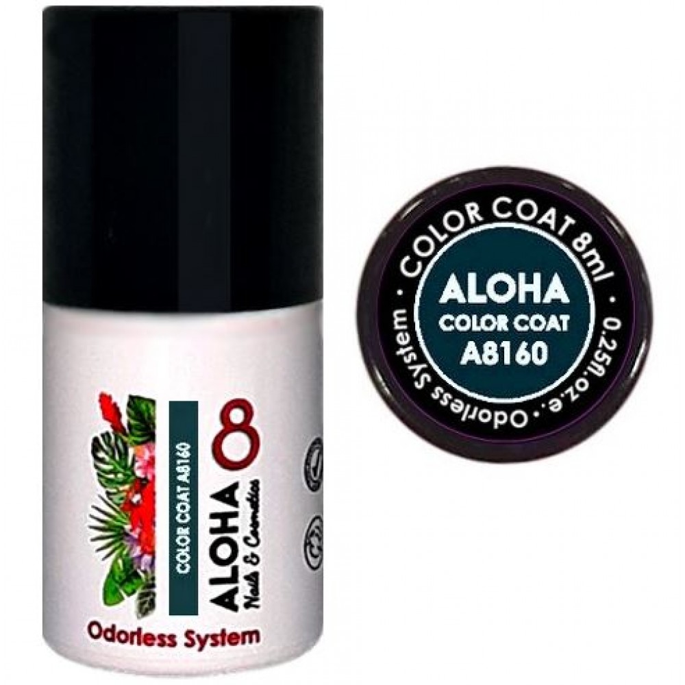 Aloha Ημιμόνιμο Βερνίκι Color Coat A8160 Petrol, 8ml