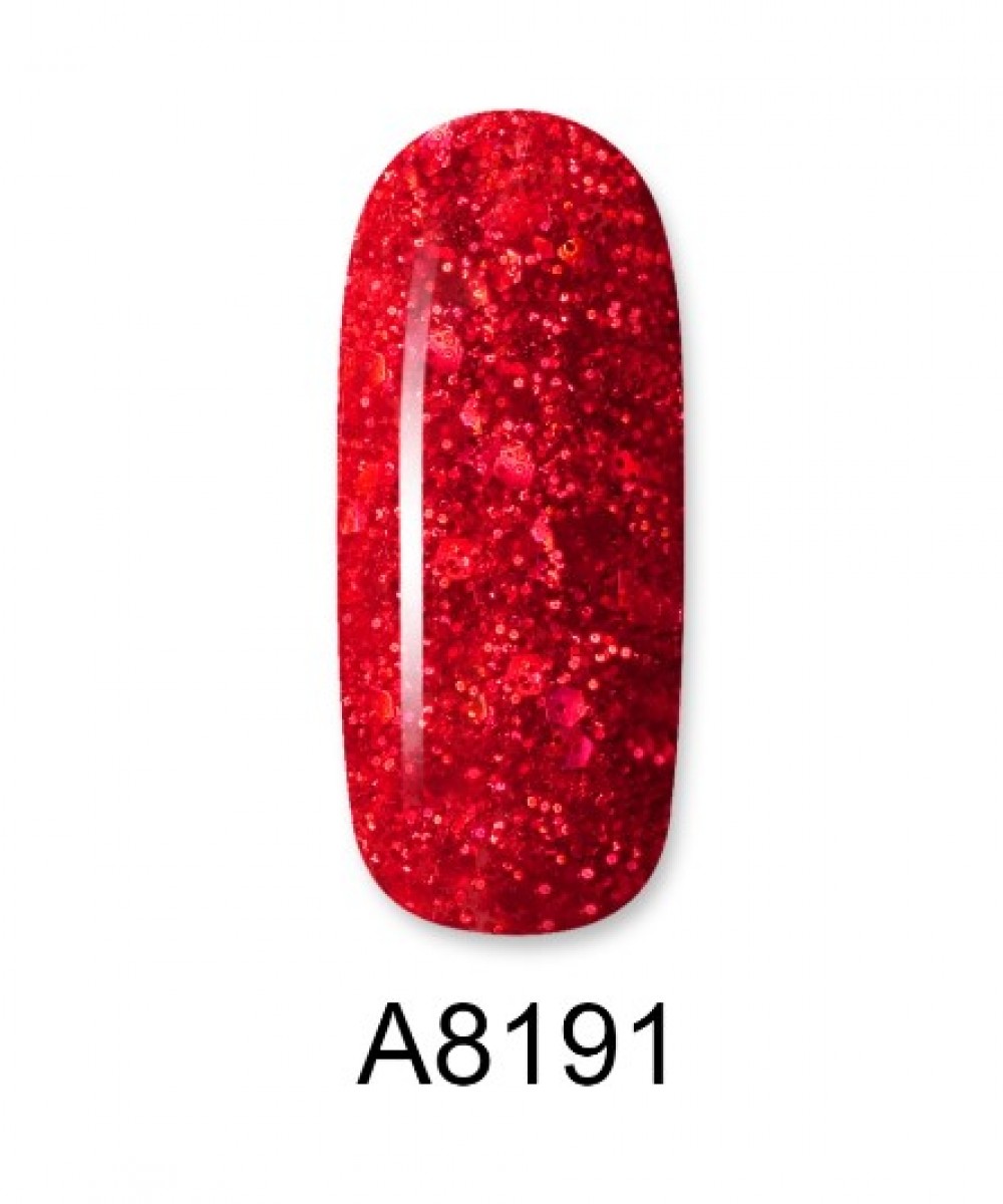 Aloha Ημιμόνιμο Βερνίκι Color Coat A8191 Red With Red Glitter And Payettes, 8ml